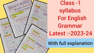 class1 syllabus 202324Grade 1 English syllabus class 1 English Grammar Syllabus [upl. by Odlamur]