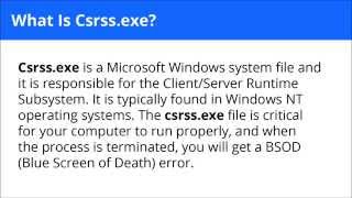 How To Remove The Csrssexe Virus [upl. by Palecek638]