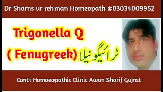 Trigonella foenum graecum Q  Fenugreek Q mother tincture Homeopathy uses amp benefits in urdu [upl. by Uba]