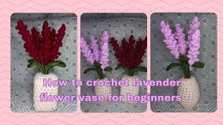 crochet lavender flower vase for beginners [upl. by Nnaarual101]