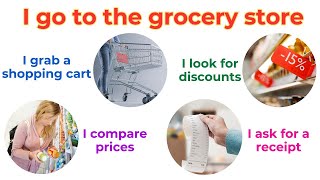 Grocery Shopping  Household Chores  Action Verbs For Beginner Daily English  English Sentences [upl. by Ycnaf]