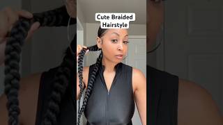 Pinterest inspired braided hairstyle on natural hair shorts braidedhairstyles naturalhairstyles [upl. by Manlove]