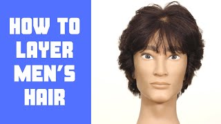 Feathered Layers Men’s Haircut Tutorial  TheSalonGuy [upl. by Trocki]