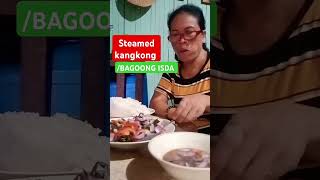 Steamed kangkong with bagoong isda lunch pinoyfood trending shortvideo [upl. by Ring]