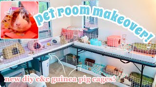 PET ROOM MAKEOVER 💗  Building New CampC Guinea Pig Cages  Reorganizing [upl. by Schonfeld209]