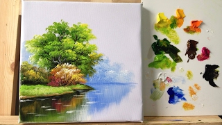 How to paint trees and bushes in acrylics part 1 [upl. by Livia]