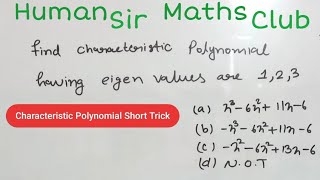 Short Tricks  Characteristic Equation  Characteristic PolynomialTGTPGTGICGDC [upl. by Esimorp380]