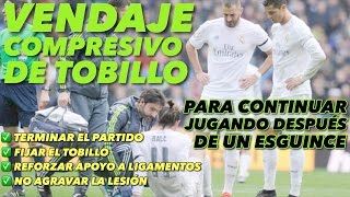 Vendaje compresivo de tobillo  JUGAR CON ESGUINCE [upl. by Sindee]