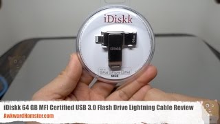 iDiskk 64 GB MFI Certified USB 30 Flash Drive Lightning Cable Review [upl. by Caren747]