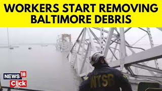 Baltimore Bridge Accident  Baltimore Bridge Collapse Focus Shifts To Removing Debris  N18V [upl. by Etienne669]