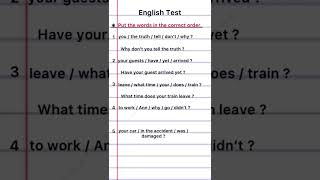 English Grammar  Rearrange the sentences [upl. by Mathre]