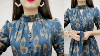 Latest Collar Neck Design Kurti Cutting Stitching Stylish Collar Neck Polo Collar Turtle Neck DIY [upl. by Anowahs]