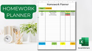 How To Make Homework Planner On Excel [upl. by Sigmund]