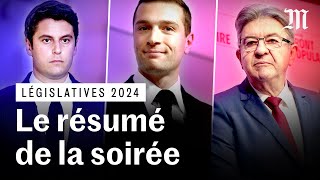 Législatives 2024 🇫🇷 Le résumé de la soirée  Résultats et discours [upl. by Thorny]