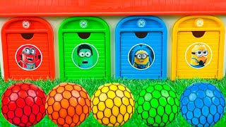 Oddly ASMR Garage l How I Made 4 Rainbow Superhero PJ Masks Mixing Rainbow Ball of 4 Color ASMR [upl. by Aivonas282]