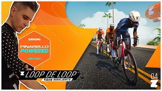 ZWIFT I PINARELLO POWERED I ST4 LOOP DE LOOP I CAT B Highlights and Commentary [upl. by Nyleahs]