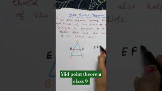 mid point theorem class 9 mathematics cbseclass9maths [upl. by Nylsirhc86]