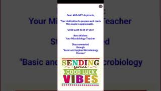 Best wishes for ARSNET Agri Microbiology Exam I [upl. by Netnilc]