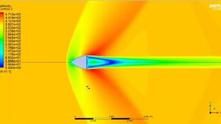 ANSYS Fluent Supersonic compressible Flow over Bullet [upl. by Gibert]