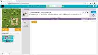 L228 Codeorg  Express2021  Lesson 21 Functions with Harvester  level 8 [upl. by Oakleil]