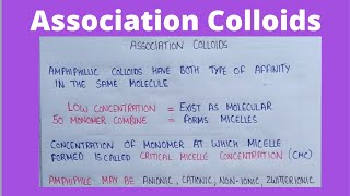 Association colloids  types of colloids  colloidal dispersion physical pharmaceutics [upl. by Perdita]