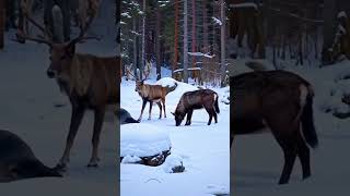 REINDEER IN LAPLAND lapland Northernlapland Finland reindeer aicreation animation trending [upl. by Doubler]