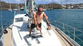 Basic Suspension Trainer workout on a boat [upl. by Zilber]