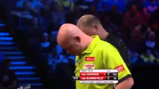 Michael Van Gerwen Drops Glass Of Water  Funny Darts Moment [upl. by Ranee]