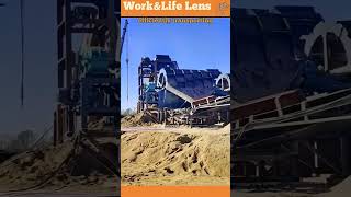 At a mining site large bucket wheels transport overburden efficiently enhancing mining productivity [upl. by Ioj]