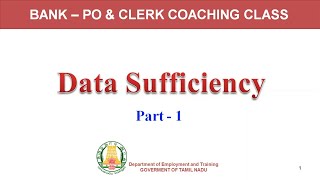 Bank Exams  Data Sufficiency  Part 1 [upl. by Ttelrats]