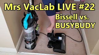 Mrs VacLab LIVE 22  Bissell MultiClean Allergen LiftOff Pet Versus BUSYBUDY TD1Mate [upl. by Annohsak36]