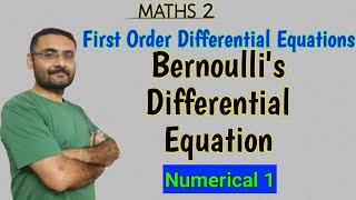 Bernoullis Differential Equation  Reducible to linear Differential Equation  Problem 1  Maths [upl. by Ehudd]