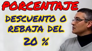 Descuento o rebaja de una cantidad porcentaje Aprende Matemáticas [upl. by Wenoa293]