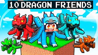 10 FRIENDS On ONE BLOCK But We’re DRAGON MOBS in Minecraft With Crazy Fan Girl [upl. by Henke]