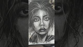 Lady Charcoal Drawing  Portrait Drawing in Charcoal  Time Lapse Art Process  Art Short [upl. by Llebpmac]