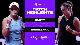 Ash Barty vs Aryna Sabalenka  2021 Stuttgart Final  WTA Match Highlights [upl. by Alimrahs784]