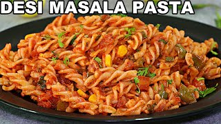 Desi Masala Pasta  Indian Style Pasta Recipe  Quick Masala Pasta Recipe [upl. by Alinoel]