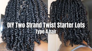 Two Strand Twist Starter Locs  Type 4 Hair Length Check Products Why Now [upl. by Nattie]