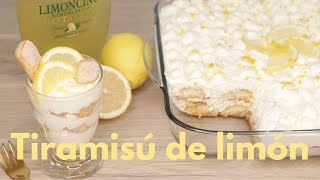 Tiramisú de limón sin huevo Receta fácil rápida y sin horno [upl. by Llennehc]