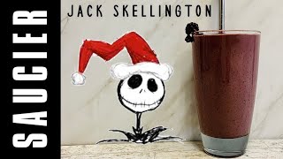 Jack Skellington Protein Breakfast Smoothie Pumpkin Spice Blackberry [upl. by Soirtimid]