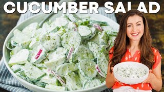 Creamy Cucumber Salad Recipe  Easy and Delicious [upl. by Ddot]