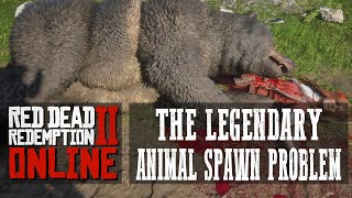 RED DEAD ONLINE  THE LEGENDARY ANIMAL PROBLEM  NO SPAWNS AFTER A CERTAIN LEVEL [upl. by Aitropal315]