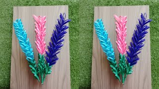 Easy Stick Flower Craft paperflowerwallhangingcraftideas artandcraft diy [upl. by Clay]