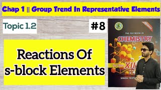 Reactions Of sblock  Chap 1 Group Trend Representative Elements  Class 12 Chemistry Sindh board [upl. by Hakeber994]