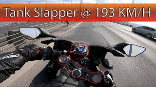 TANK SLAPPER  193 KMH 🤠  slow motion [upl. by Etteoj]