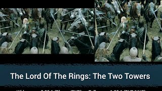 The Lord Of the Rings The Two Towers widescreen vs full screen DVD Aragorn meet Eomer scene [upl. by Drus651]