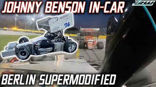 Johnny Bensons Super Modified In Car Camera at Berlin Speedway 71224 [upl. by Allcot]