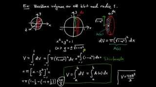 Tillämpningar av integraler del 3  volymberäkning skivformeln [upl. by Moulton]