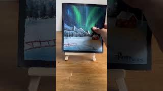 Aurora lights painting gouache aurora asmr paint art artsupplies artwork mini shorts relax [upl. by Rosamond108]