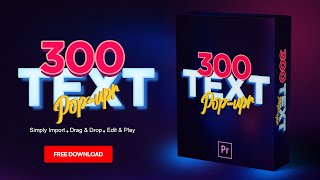 300 Text Popups Animated for Premiere Pro Free Download [upl. by Kushner]